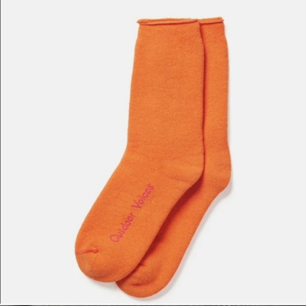 NWT outdoor voices 5 pack crew socks Bright Orange